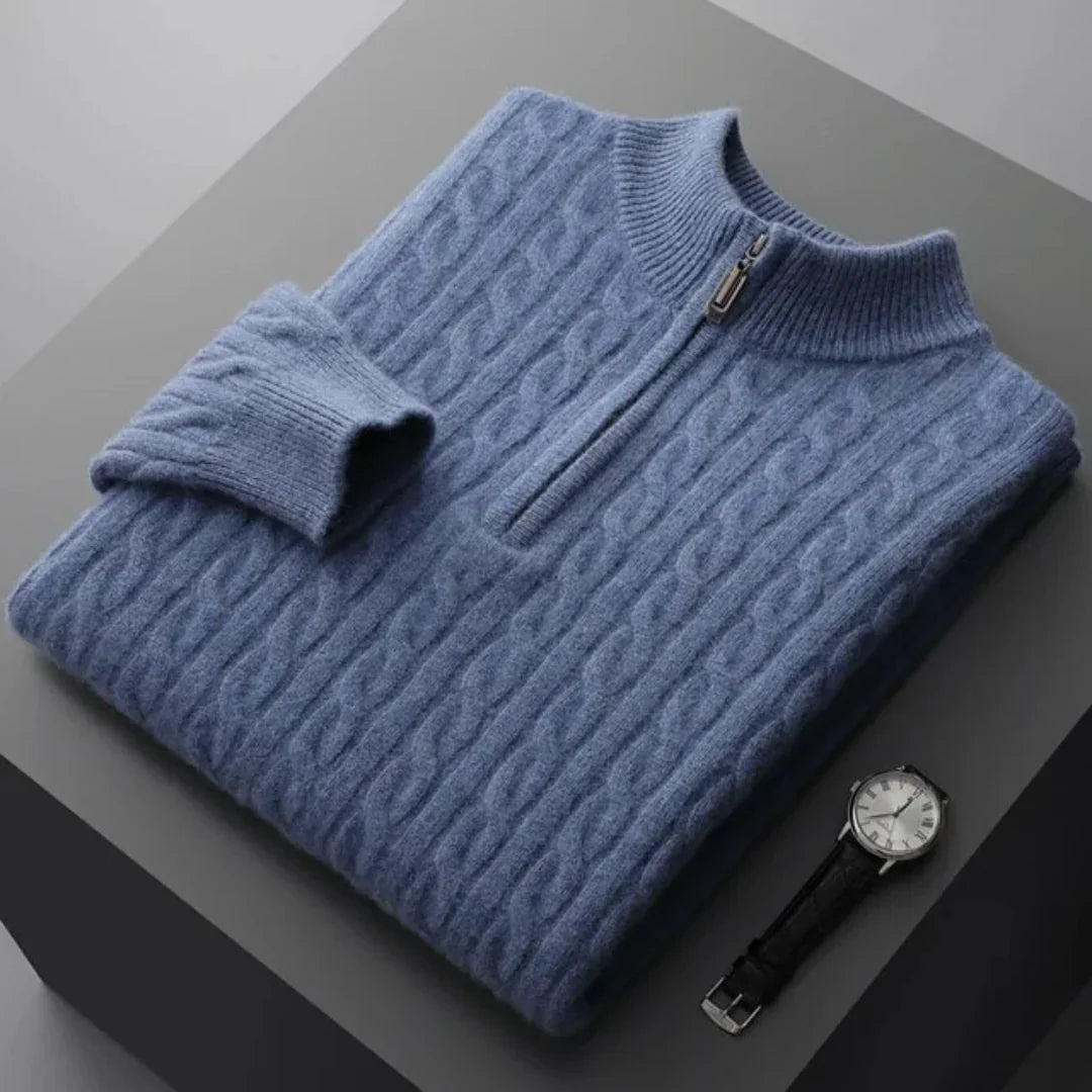 Deneb Cashmere Woven Half Zip