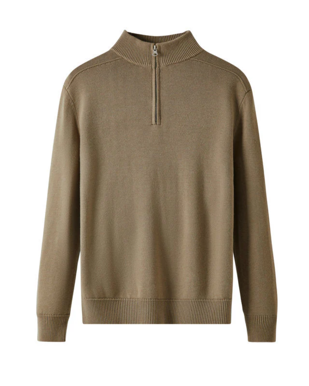 Sweater com Zíper em Lã Merino Capri