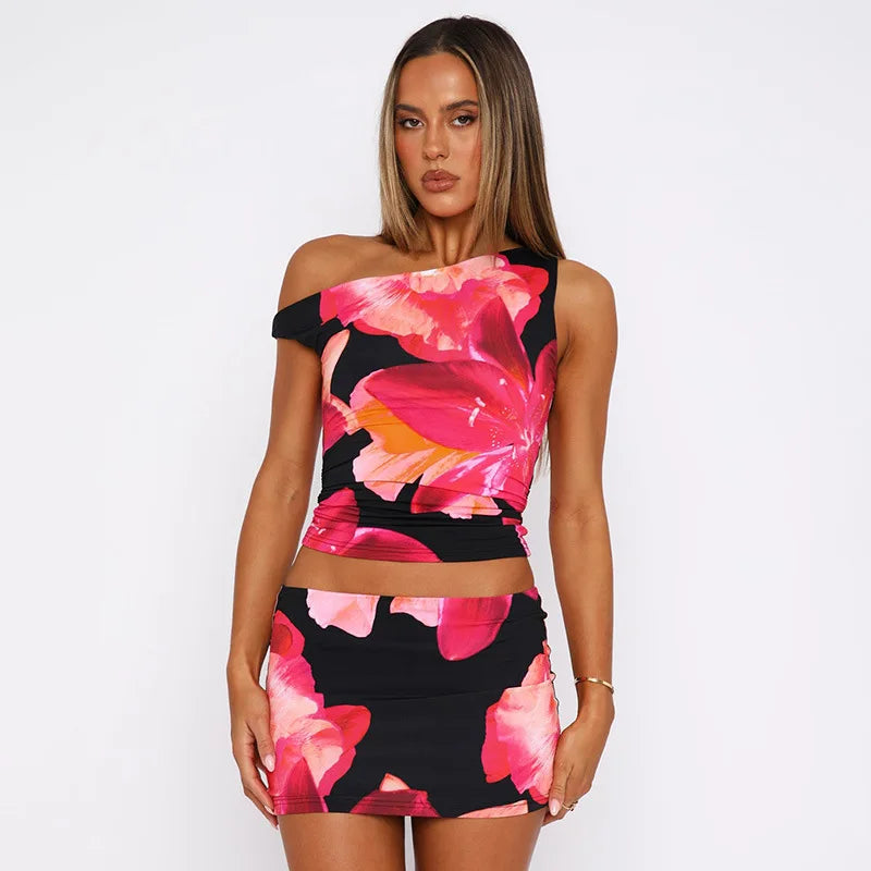 Ashanti | Top Floral de Um Ombro