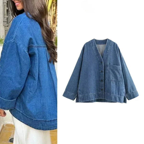 Annabelle | Top de Denim de Algodão