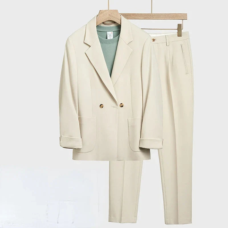 Conjunto Elegante de Corte Solto para Homens