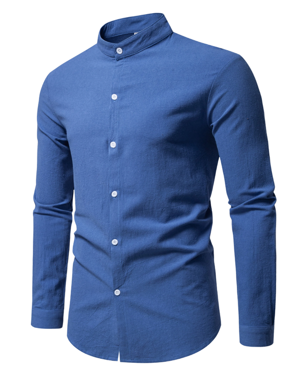 Camisa de Algodão com Gola Alta