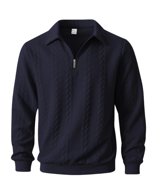 Sweater com Fecho Elegante e Padrão