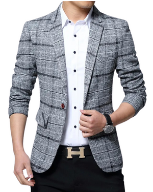 Blazer Elegante com Padrão Xadrez