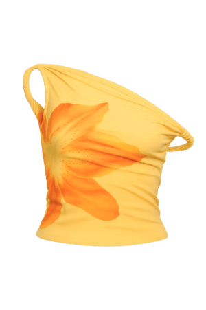 Mattea | Top Corto Floral de Um Ombro