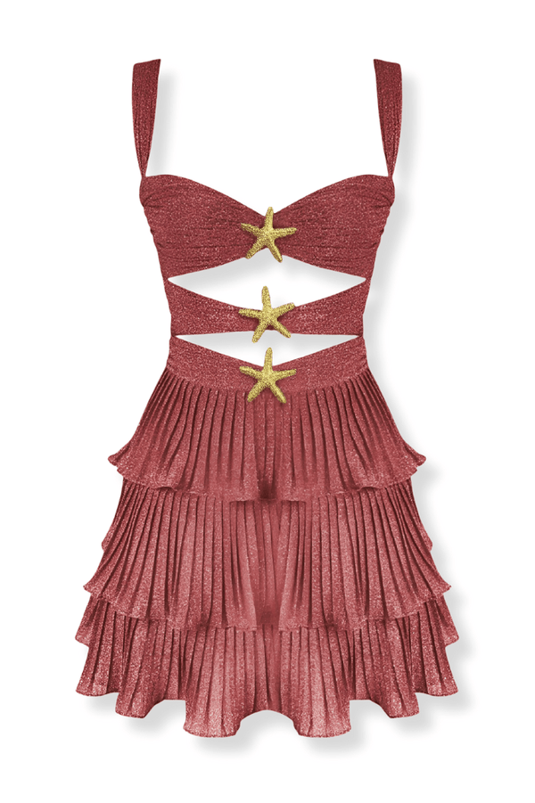 Faridah | Vestido Mini Recortado Brilhante