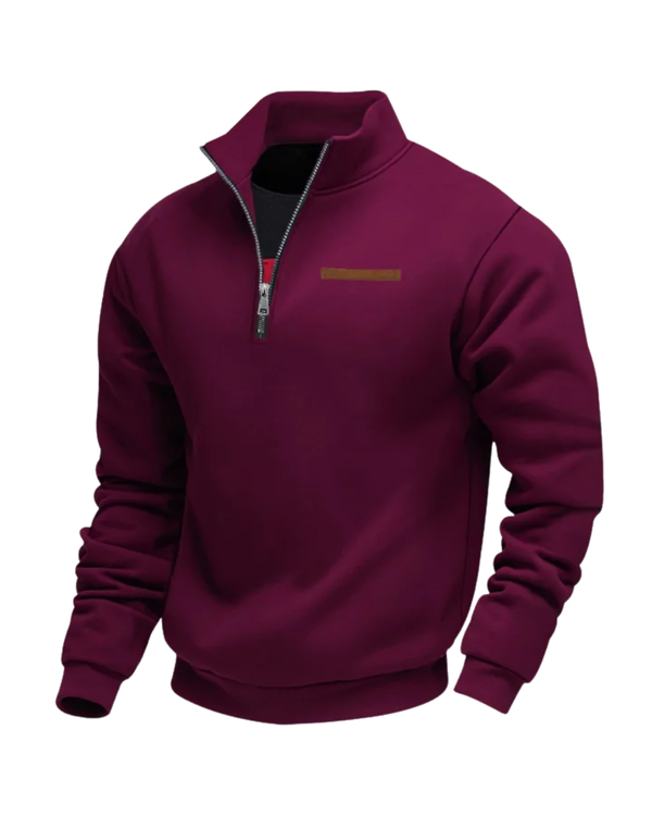 Sweater Casual de Fleece com Zíper